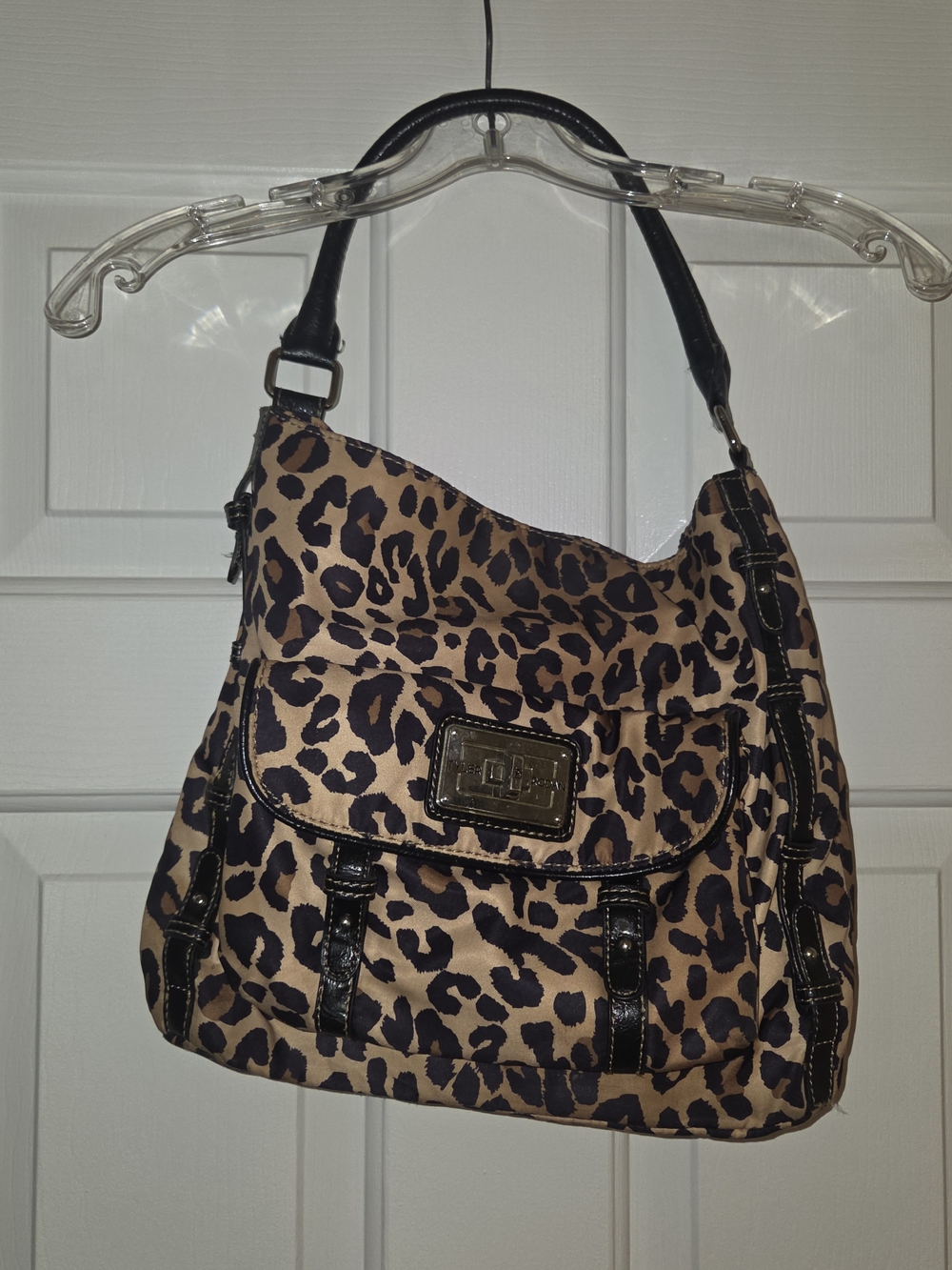 Leopard Print Shoulder Bag with Black Trim Tyler Rodan